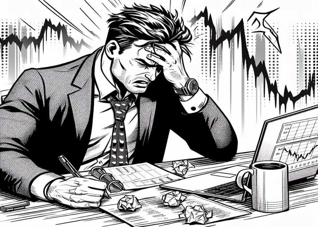 Erfolgreich Traden: Wie Sie Margin Calls vermeiden und profitabel handeln Symbolbild-Trader hat Margin Call erhalten und verzweifelt