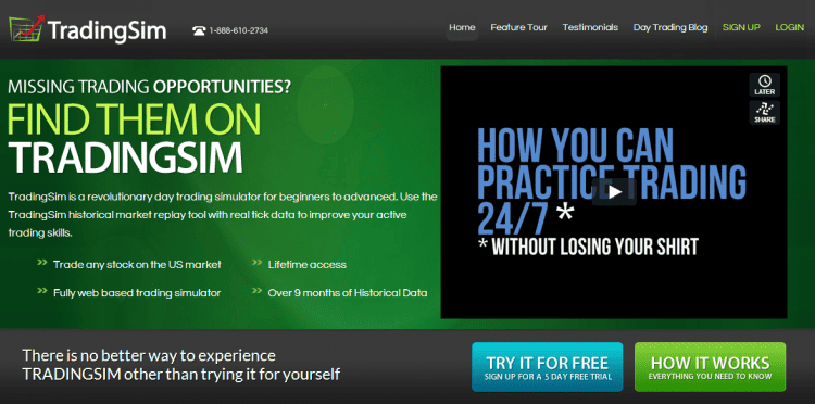 Die besten Daytrading-Simulatoren für Paper Trading (2025) TradingSim Webseite