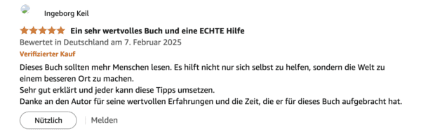 Die besten Bücher von Bodo Schäfer: Erfolgsstrategien für dein finanzielles Wachstum Amazon-Bewertung für das Buch 'Die Gesetze der Gewinner'. Nutzerin Ingeborg Keil gibt 5 Sterne und beschreibt das Buch als sehr wertvoll und hilfreich. Sie betont, dass es nicht nur zur Selbsthilfe dient, sondern auch dazu beitragen kann, die Welt zu verbessern. Sie lobt die klaren Erklärungen und die umsetzbaren Tipps und dankt dem Autor für seine wertvollen Erfahrungen