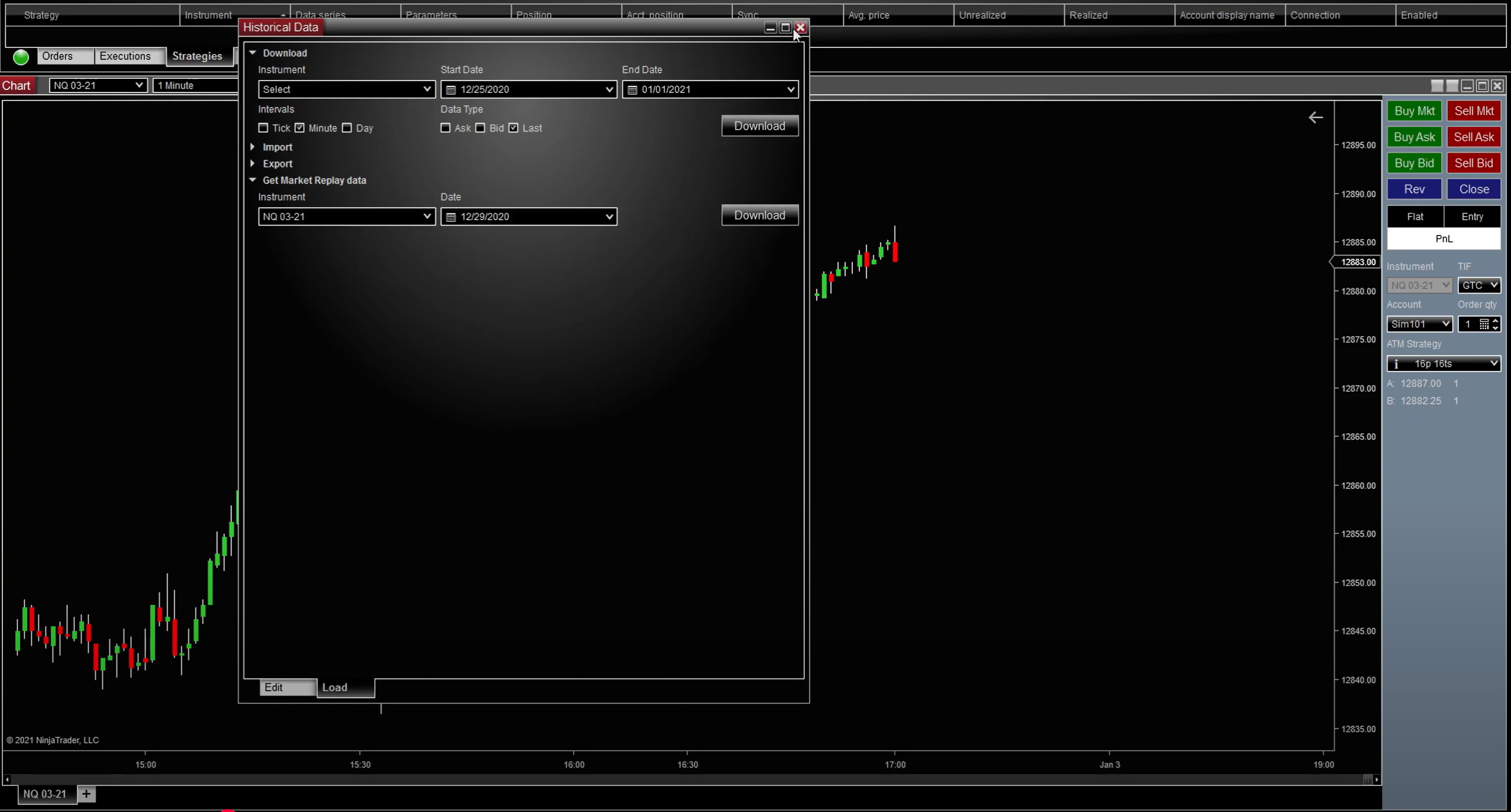 NinjaTrader Erfahrungen, Features & Kosten (2025) die market replay funktion vom ninjatrader