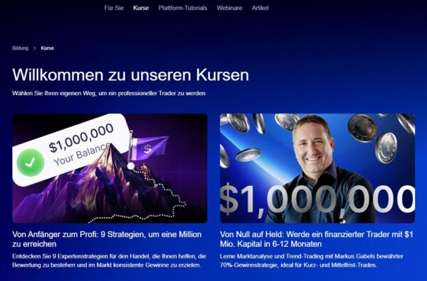 SabioTrade Erfahrungen und Test – Alles über die Challenge der Prop Trading Firma (2025) PRO Abonnenten können bei SabioTrade umfassende Trading Ausbildungen nutzen, um die eigenen Fähigkeiten zu verbessern und schneller an eine Finanzierung zu kommen