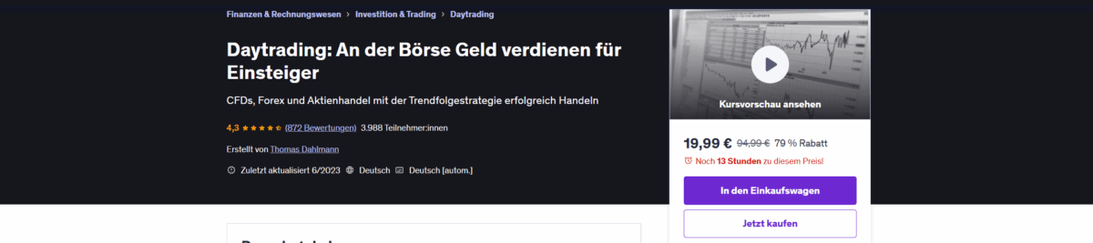 Thomas Dahlmann: Trading, Psychologie & Erfahrungen (2025) daytrading online kurs bei udemy von thomas dahlmann