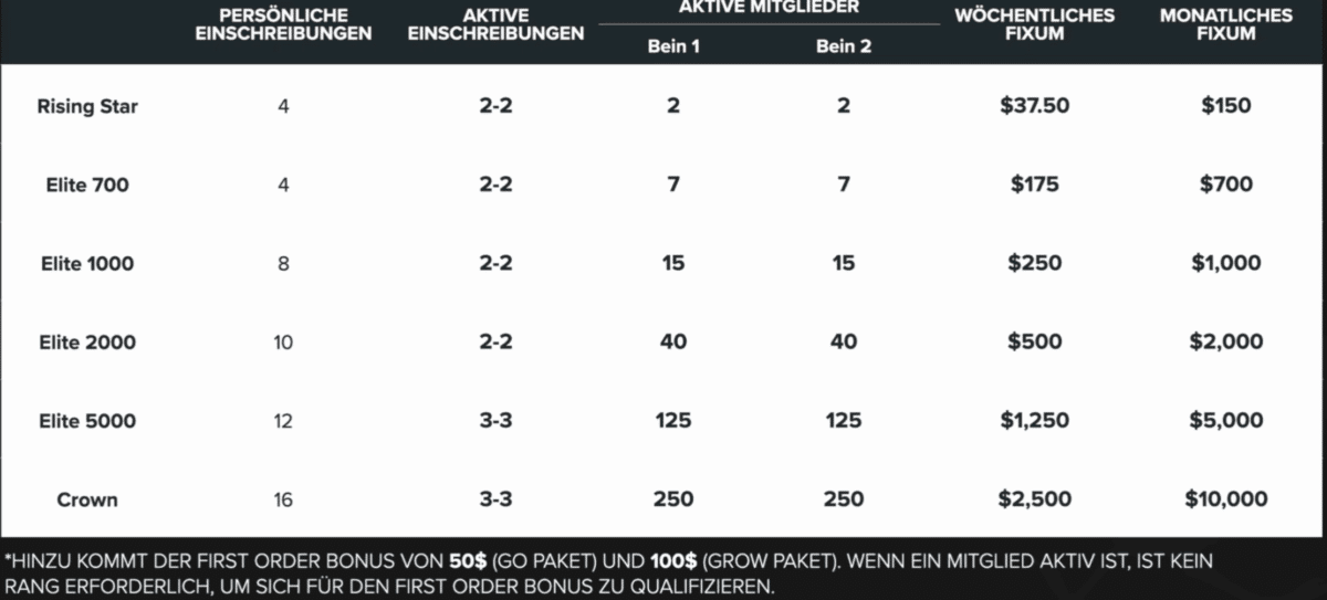 Überblick über die Einsteigerränge im JIFU Academy MLM-Geschäftsmodell