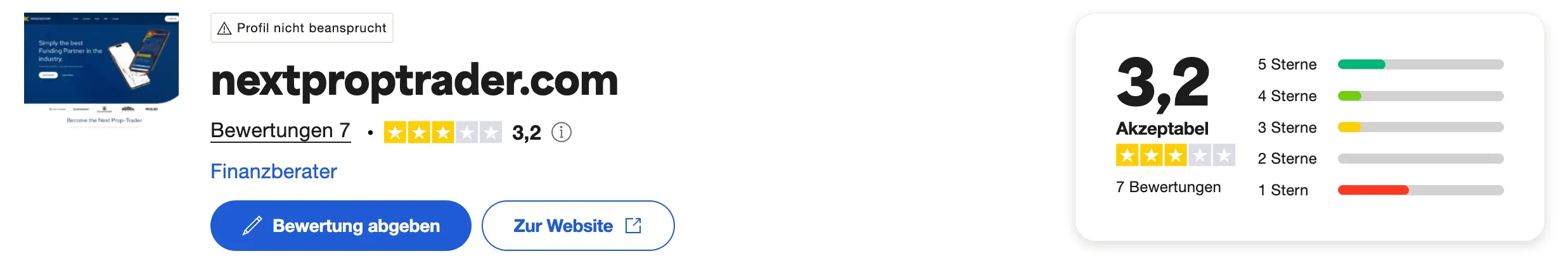 NextPropTrader Erfahrungen 2025: Seriös oder Abzocke? Bewertungen auf Trustpilot zu NextPropTrader