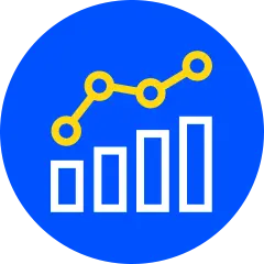 barchart icon blue bckg