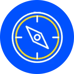 compasss icon blue bckg