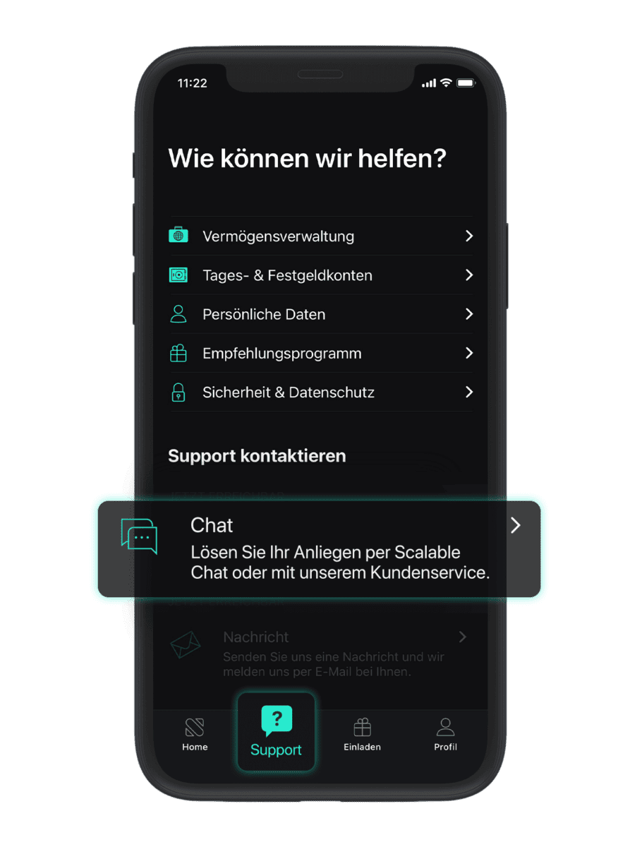 Scalable Capital, der beliebte Online Broker im Fokus: Erfahrungen, Kosten, Seriosität, Test (2025) Bei Scalable Capital gibt es mittlerweile auch einen Live Chat fuer dringende Anliegen