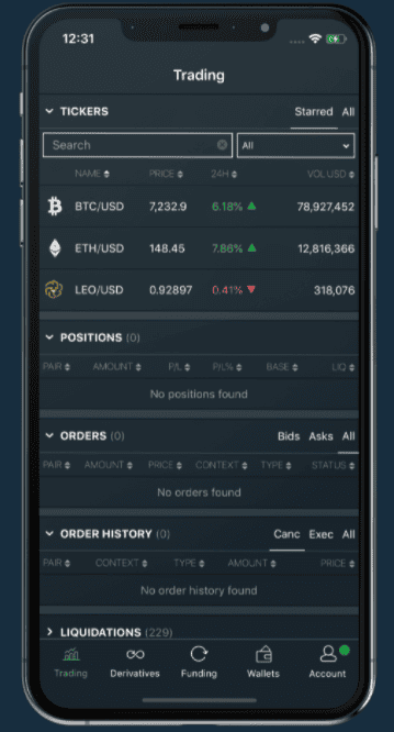 Bitfinex.com - Kryptowährungen kaufen und verkaufen (2025) Bitfinex Trading App