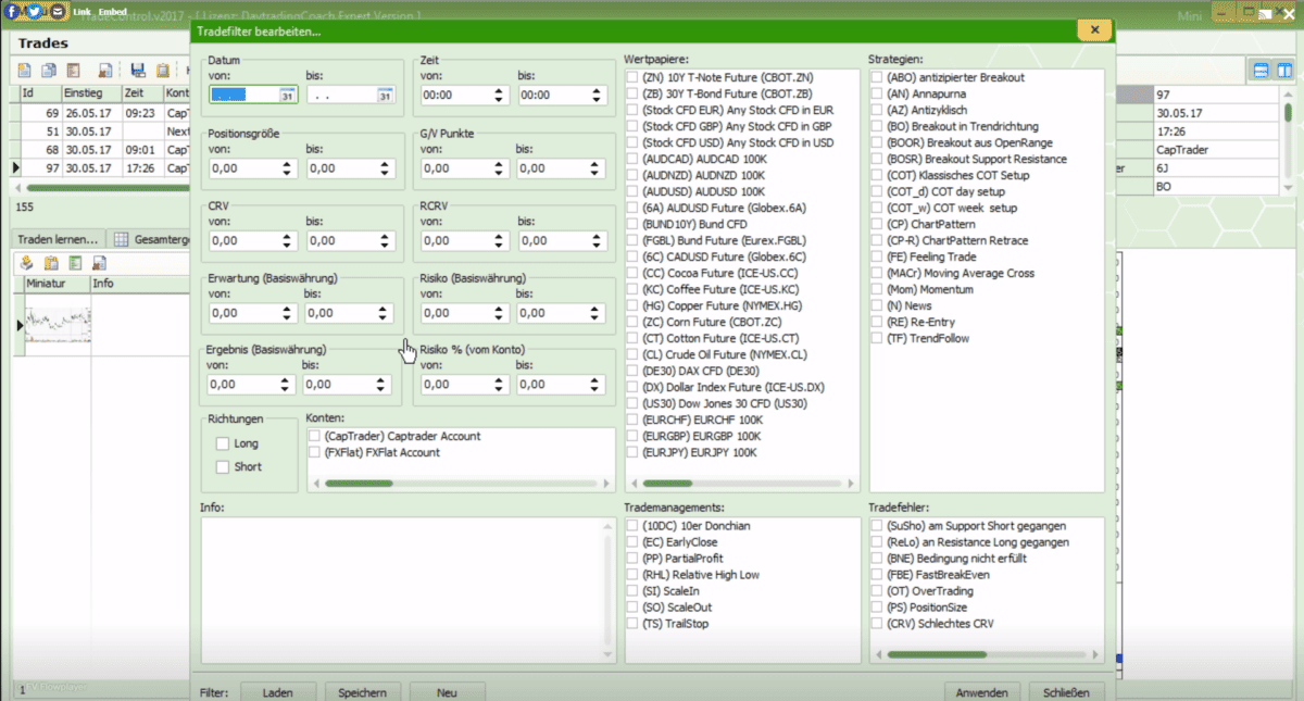 DaytradingCoach.de – Martin Goersch: Ausbildung, Software, Indikatoren umfassende features und optionen mit Dc trade control expert