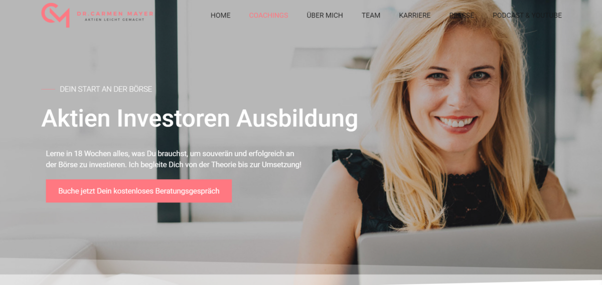 Dr. Carmen Mayer: Finanzbildung für Frauen - Erfahrungen, Kosten, Ausbildung aktien investoren ausbildung dr. carmen mayer