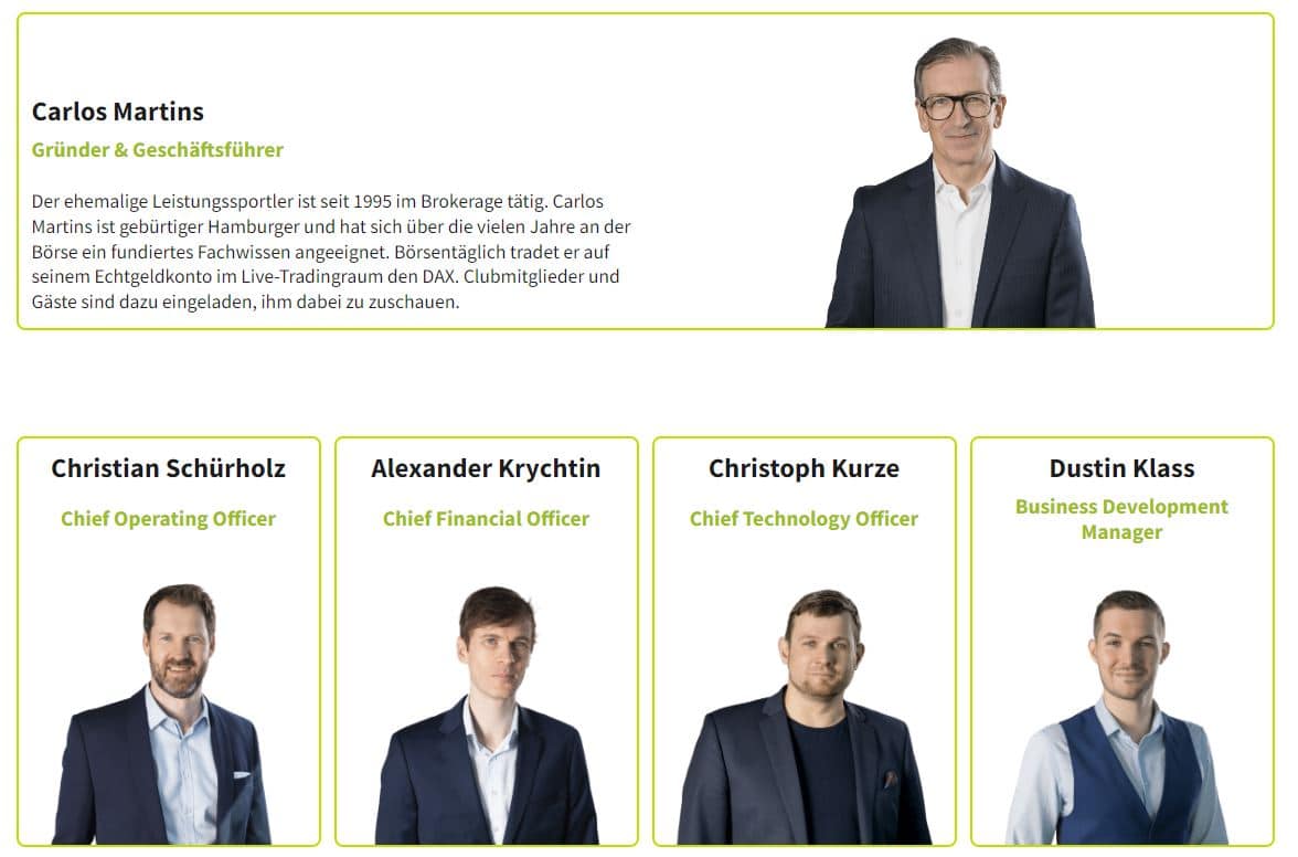Alles über TradersClub24 - Erfahrungen | Angebote | Seriosität (2025) Einblick in die Führungsriege beim TradersClub24 mit Carlos Martins als Gründer und Geschäftsführer