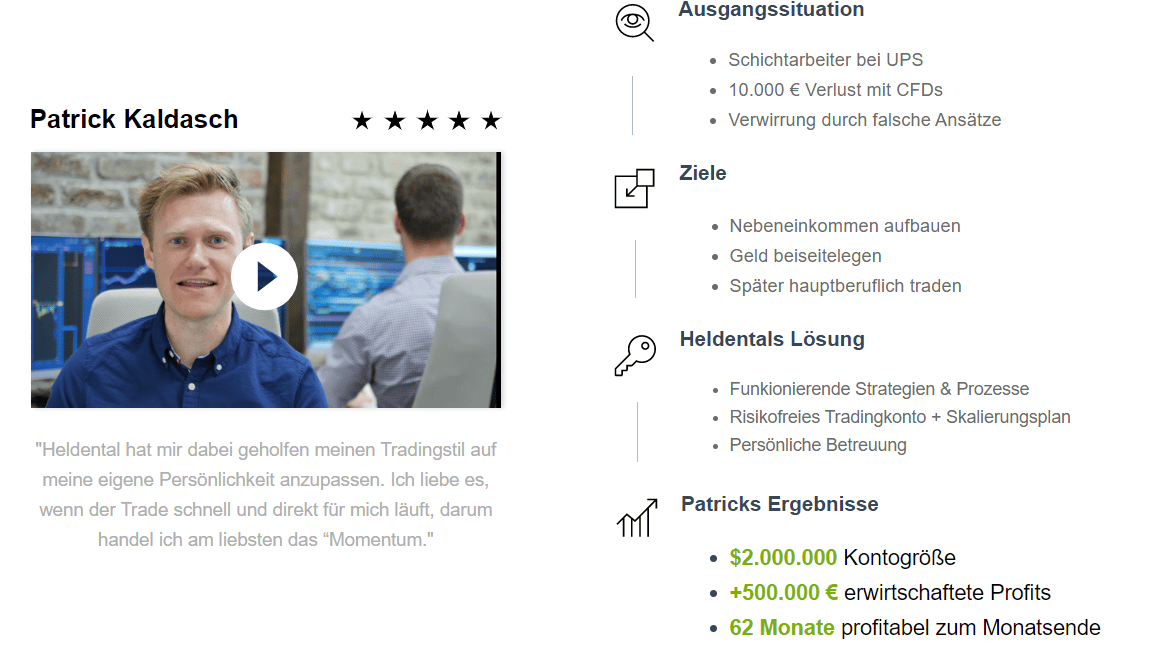 Heldental & Co. Erfahrung | Kosten | Seriosität (2025) Berichte über Erfolgsstories von realen Tradern auf Heldental mit Erfahrungen