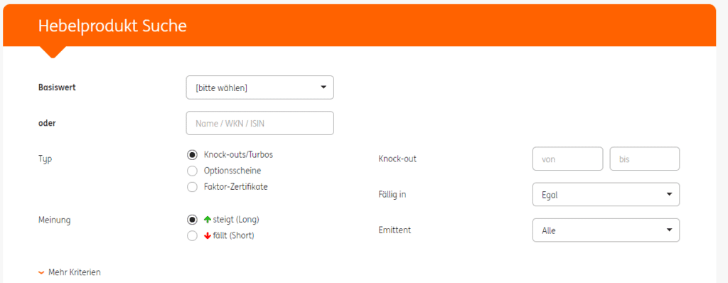 Hebelprodukt-Finder Tool ING