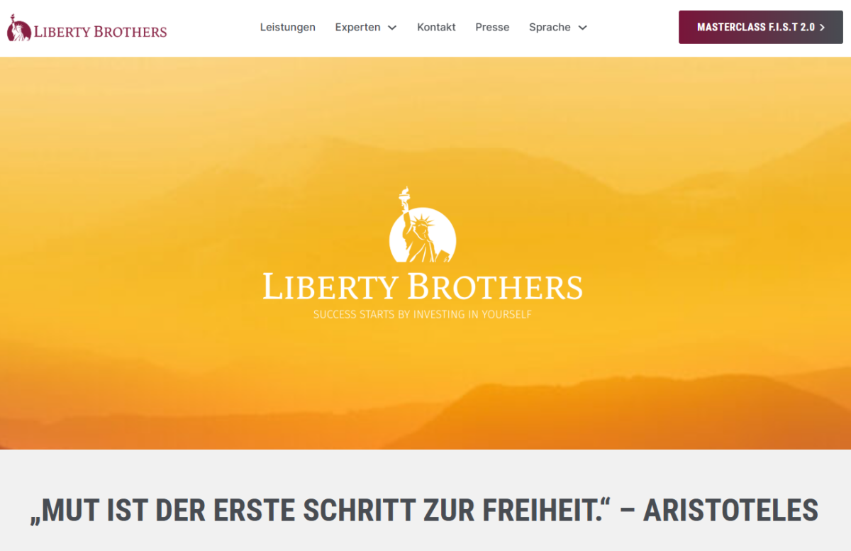 Liberty Brothers – Die Trading-Ausbildung von Jay Medrow im Test (2025) Liberty Brothers Webseite