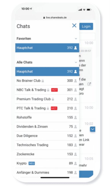 sharedeals.de – was steckt hinter der beliebten Aktiencommunity? (2025) sharedeals Live Chat App