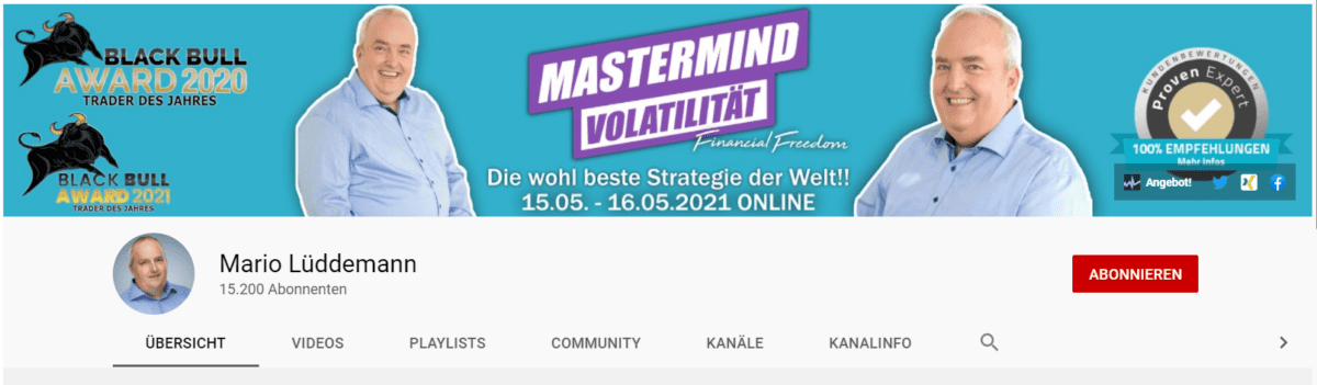 Die Lüddemann Investments GmbH – Alles über Mario Lüddemann – Angebote, Erfahrungen, Kosten (2025) Mario Lüddemann YouTube Kanal