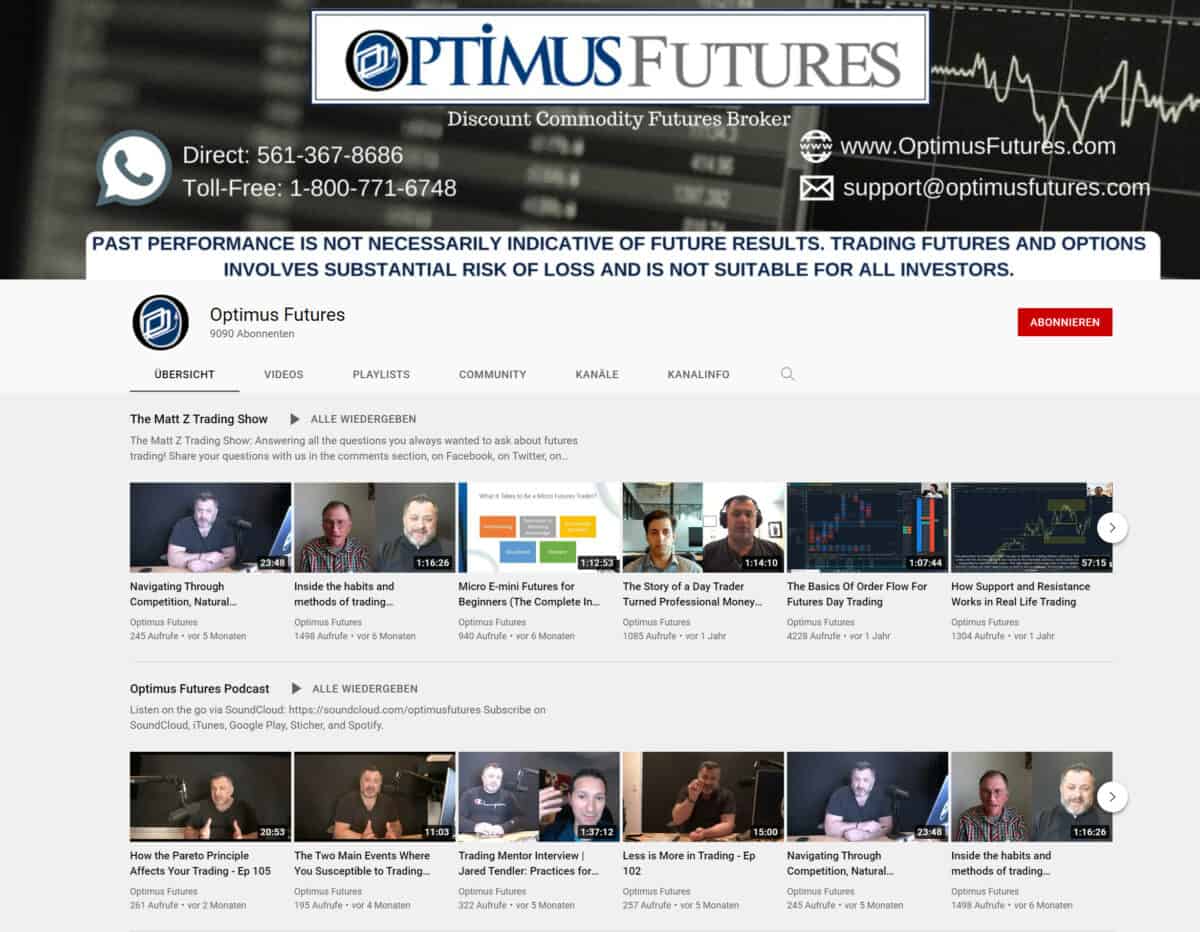 Optimus Futures Erfahrungen – und alles Wichtige über diesen Online-Broker (2025) Ausbildungsbereich von Optimus Futures