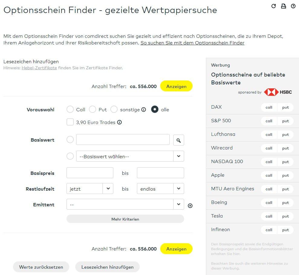 Was sind Optionsscheine? Der komplette Guide (2025) Der Optionsschein Finder der comdirect.