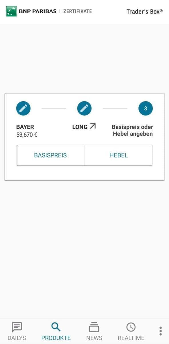 Optionsscheine suchen und finden – so geht man vor. Der ultimative Guide. Optionsscheinfinder BNP Paribas Sucheingabe von Basispreis oder Hebel