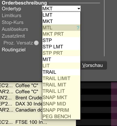 Ordertypen - die wichtigsten Orderarten für Trader und aktive Anleger (2025) Mögliche Ordertypen (Orderarten) bei Interactive Brokers