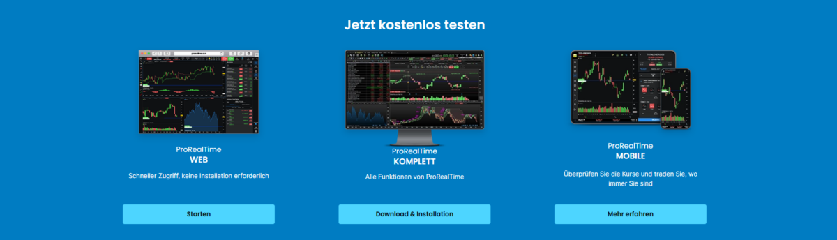 ProRealTime Börsensoftware – Angebot, Erfahrungen & Kosten (2025) die angebotenen plattformen von prorealtime für web, komplett und mobile