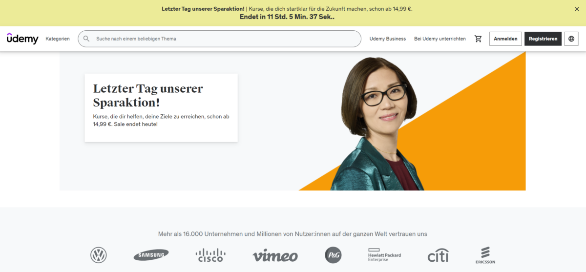 Trading-Kurse von Udemy: Erfahrung, Kosten, Bewertung Webseite von Udemy