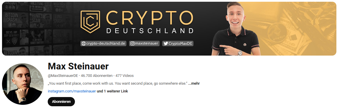 Max Steinauer, Decker Capital, Luke Michels Trading & Co. - Hidden Trading Champions auf YouTube (2025) der youtube kanal von max steinauer