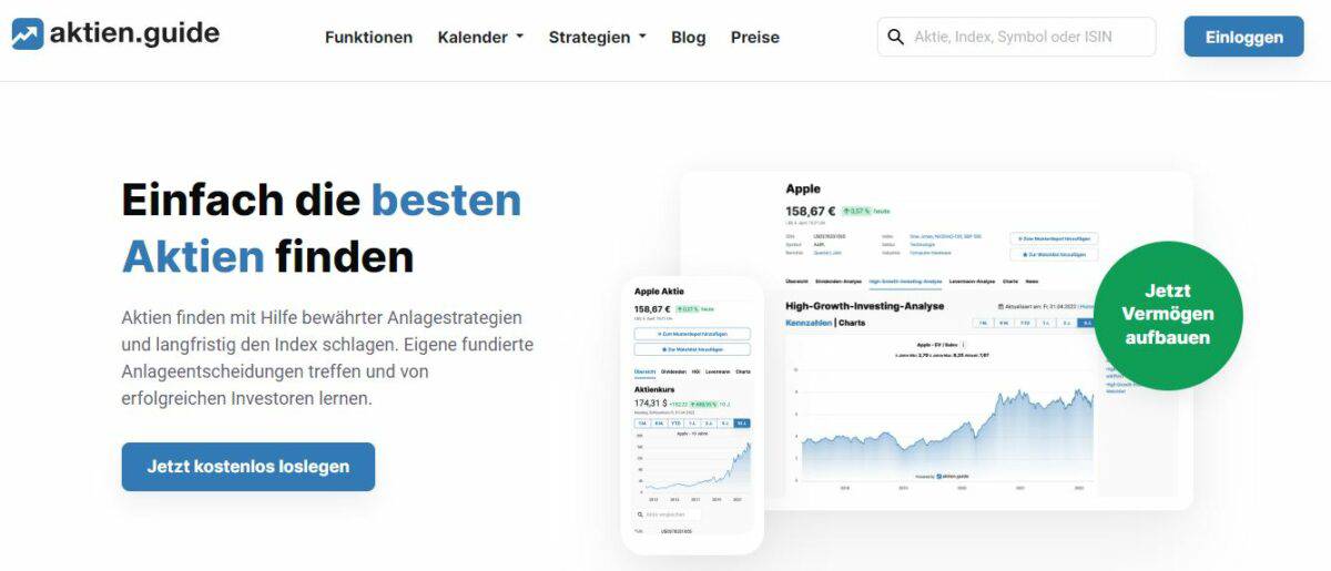 aktien.guide im Test (2025) – Erfahrungen mit dem Aktien Screener aktien.guide im test startseite im ueberblick