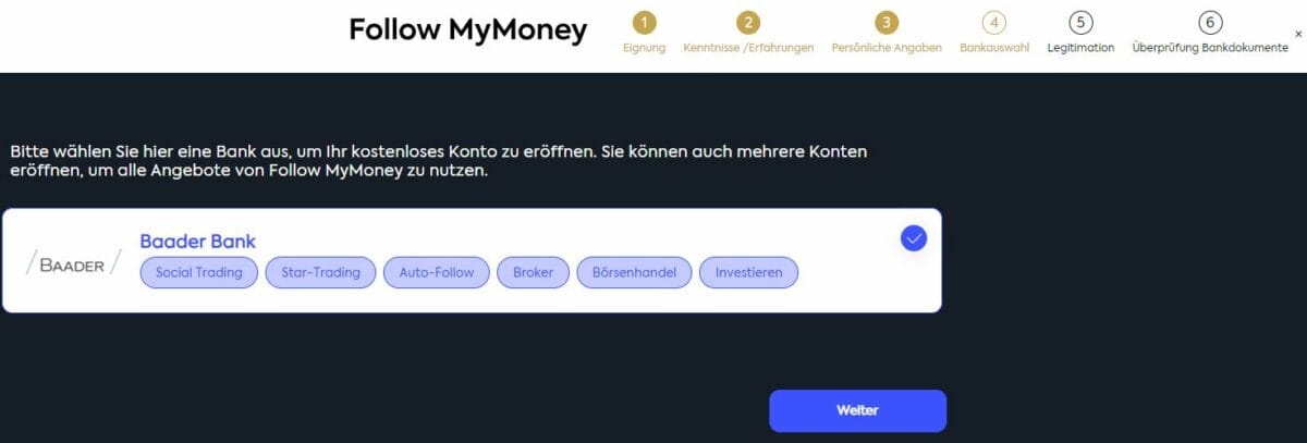 Follow MyMoney Erfahrungen - MyTrader (2025) bankauswahl bei followmymoney baader bank einzige wahl