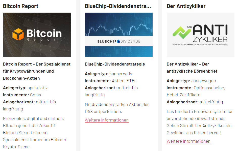 Die Börsenmedien AG vorgestellt (2025) Einige beliebte Börsenbriefe der Börsenmedien AG