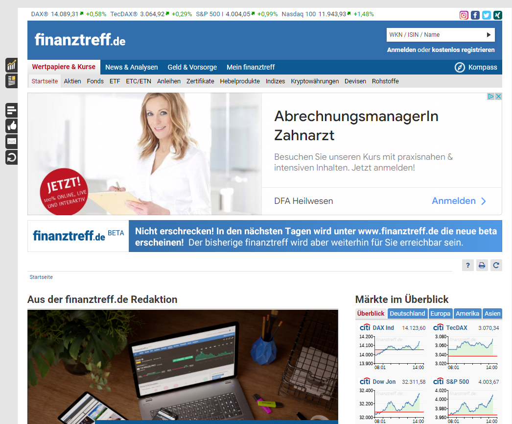 Die Börsenmedien AG vorgestellt (2025) finanztreff.de - Das Börsenportal der Börsenmedien AG