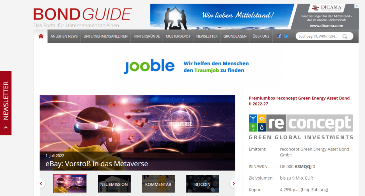 BondGuide.de - Das Portal für Unternehmensanleihen Startseite von BondGuide.de