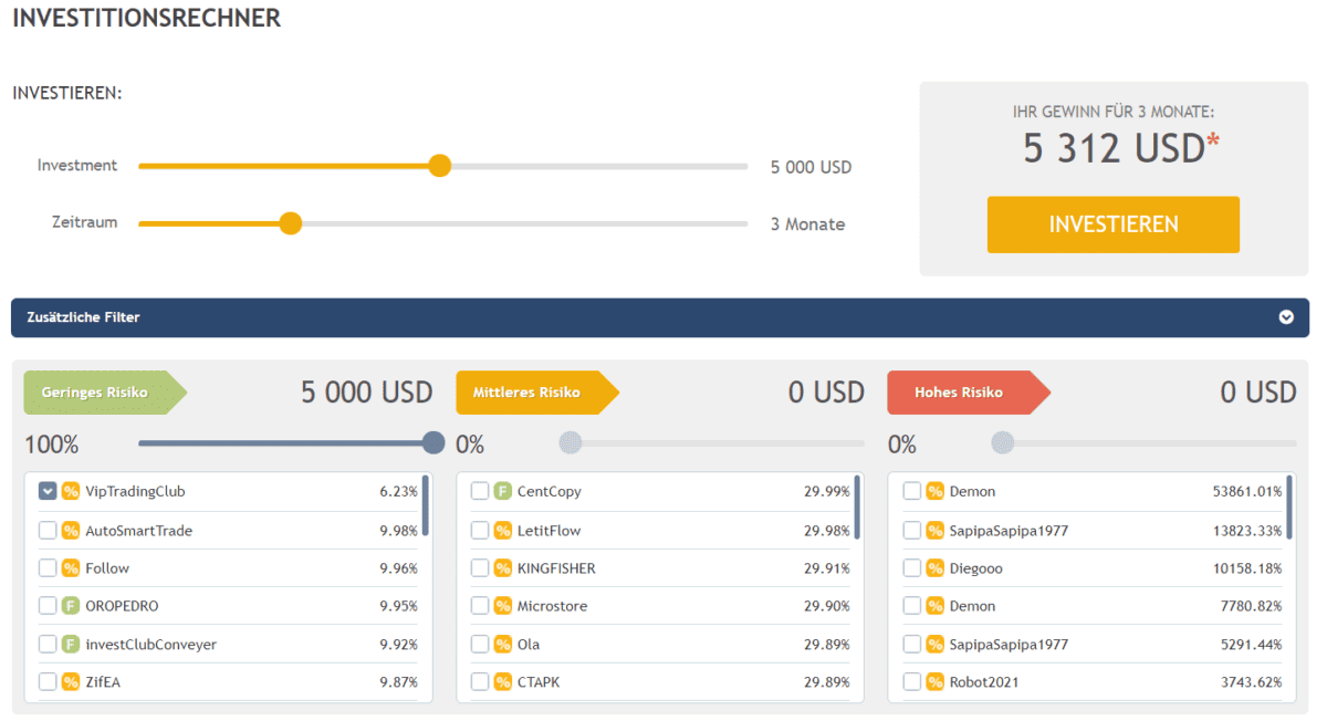 CopyFX Erfahrungen - was steckt hinter der Copy Trading Plattform? (2025) CopyFX Investitionsrechner