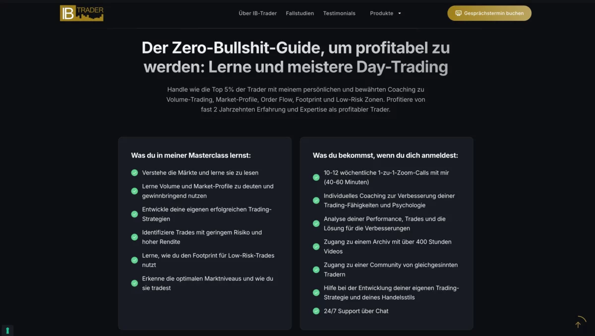 IB-Trader Masterclass  Daytrading Ausbildung