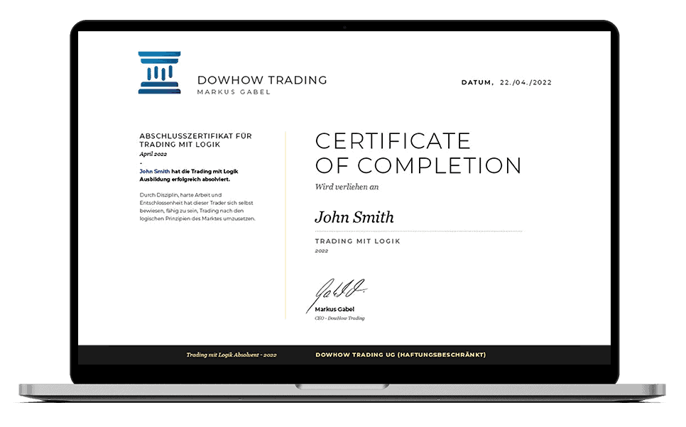 DowHow Trading Erfahrungen - Markus Gabel (2025) DowHow Trading Abschluss Zertifikat
