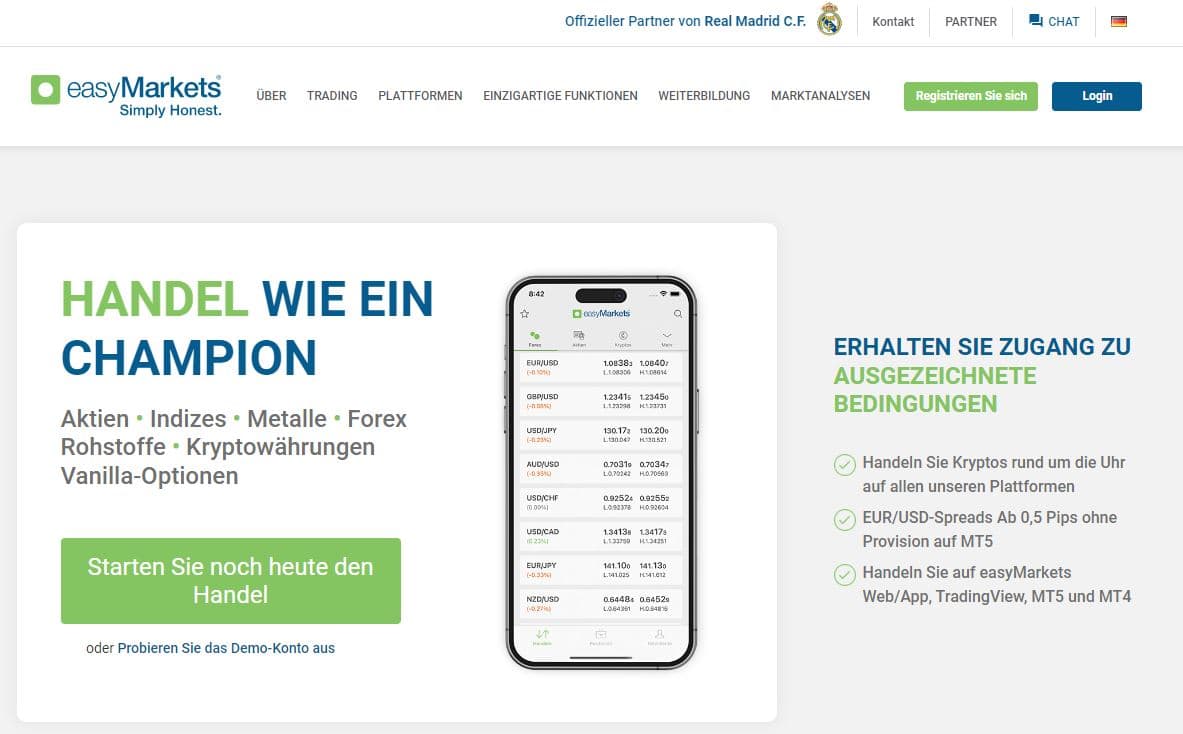 easyMarkets im Fokus, wie gut ist dieser Online-Broker? Erfahrungen, Kosten, Seriosität (2025) easymarkets webseite uebersichtlich aufgebaut