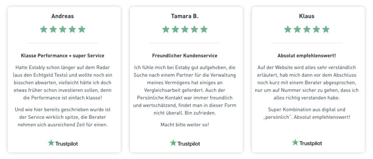 estably erfahrungen Trustpilot