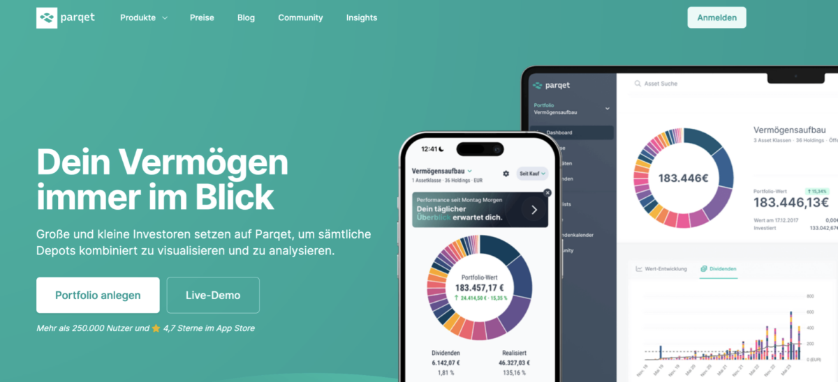 extraETF Vergleich mit parqet