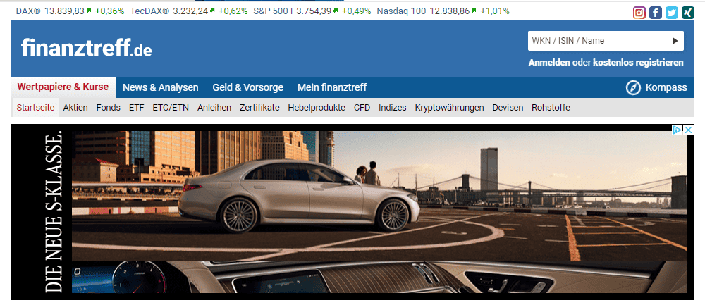 finanztreff.de - Vorstellung des Finanzportals (2025) finanztreff.de webseite