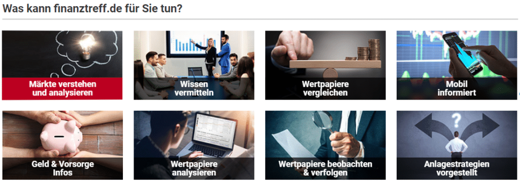 finanztreff.de - Vorstellung des Finanzportals (2025) finanztreff.de Übersichtsseite