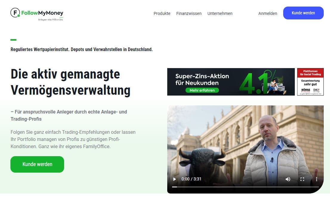 Follow MyMoney Erfahrungen - MyTrader (2025) followmymoney startseite im überblick