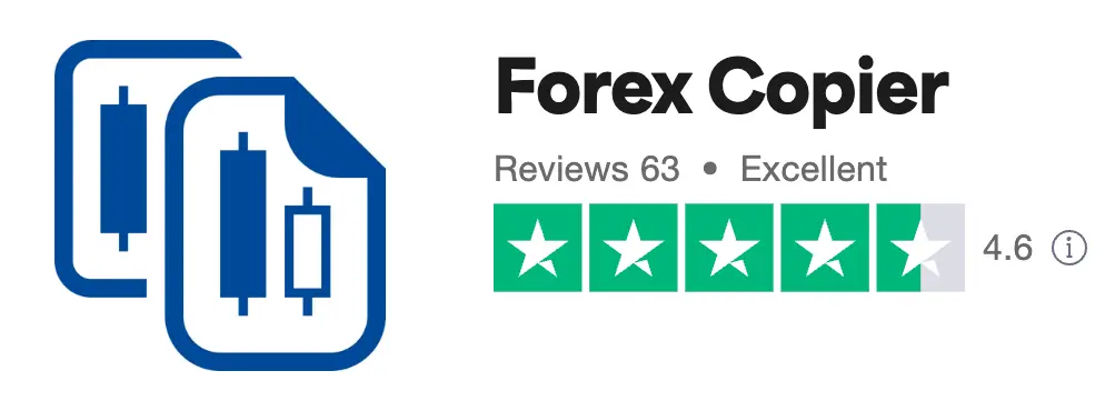Forex Copier: Alles Wichtige zum beliebten Copy-Trading-Tool (2025) Das Bild zeigt die Bewertungen von Forex Copier auf Trustpilot.