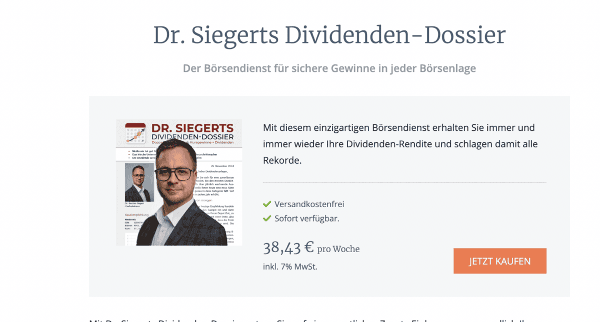 GeVestor Verlag Erfahrungen (2025)– Lohnen sich die Produkte? Dr. Siegerts Dividenden-Dossier, Börsendienst von dem GeVestor Verlag