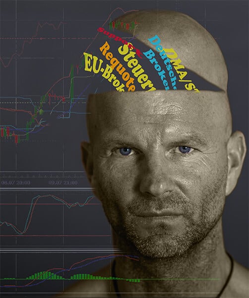 CFD Broker Erfahrungen - so treffen Sie die richtige Wahl (2025) Das Biild zeigt einen Mann, der über die Kriterien bei der CFD-Broker Wahl nachdenkt