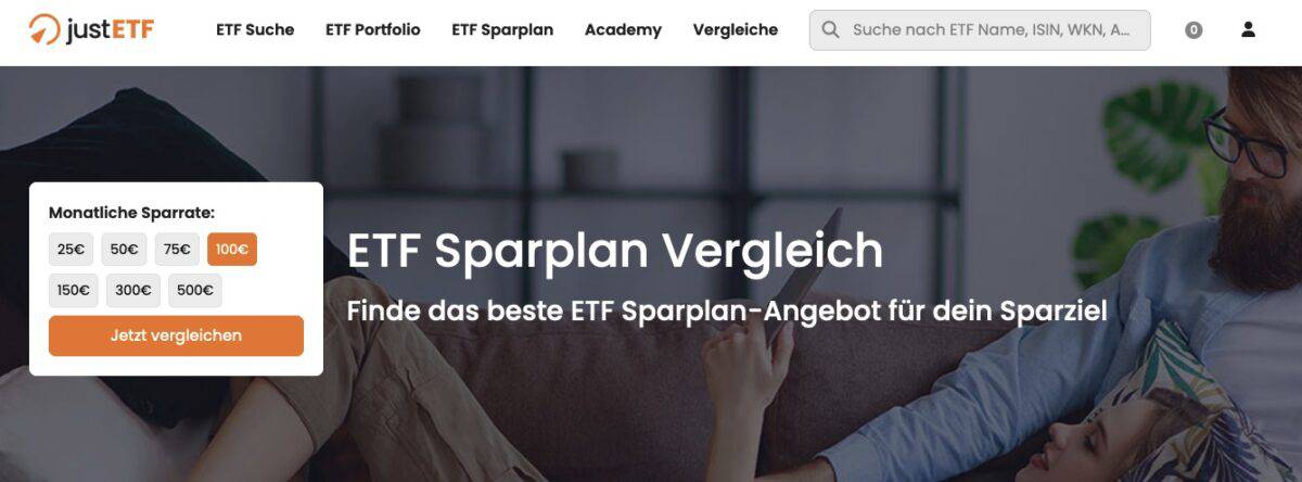 justETF Erfahrungen - wie gut ist das ETF-Vergleichsportal und was bietet es? Screenshot der Webseite von JustETF