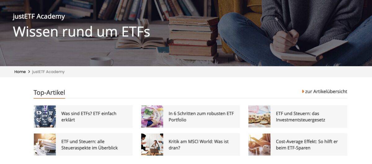 justETF Erfahrungen - wie gut ist das ETF-Vergleichsportal und was bietet es? Just ETF Academy