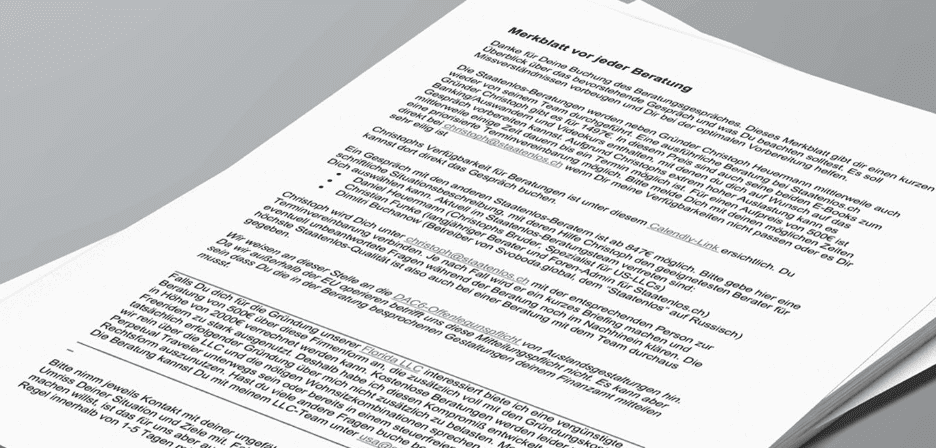 Staatenlos – Christoph Heuermann (Erfahrungen - 2023): Wie du ein steuerfreies Leben als digitaler Nomade führen kannst merkblatt beratung mit Christoph Heuermann von staatenlos.ch