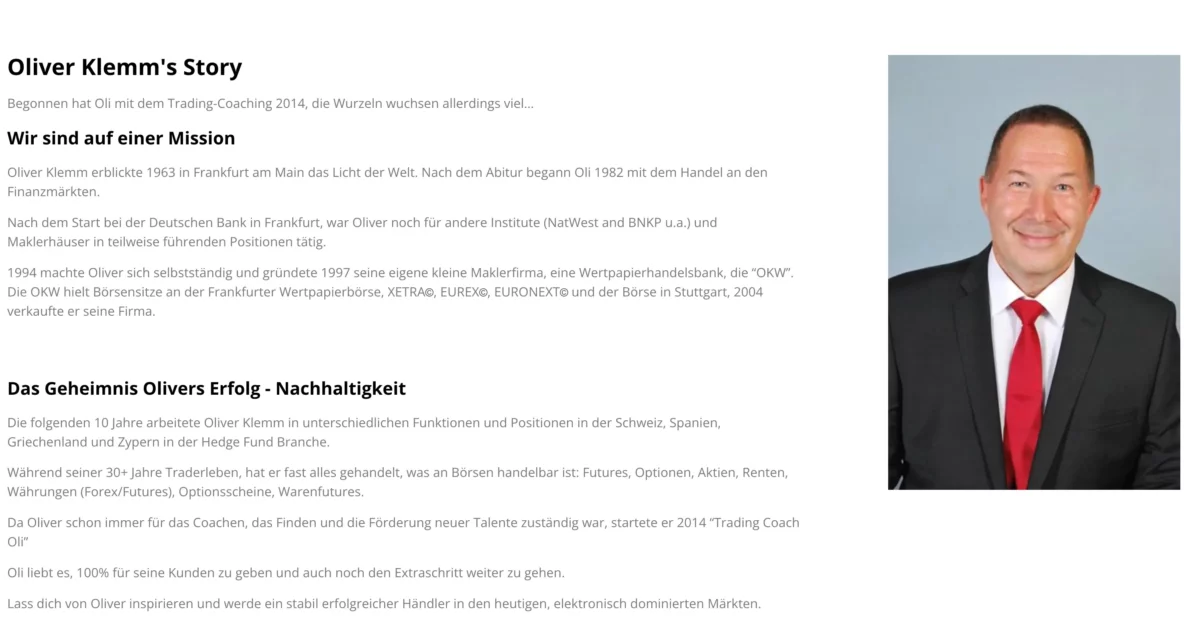 Daytrading Ausbildung von Oliver Klemm 