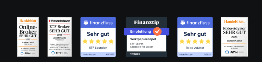 Scalable Capital, der beliebte Online Broker im Fokus: Erfahrungen, Kosten, Seriosität, Test (2025) Scalable Capital Auszeichnungen und Bewertungen von Handelsblatt, Wiwo und Finanzfluss.