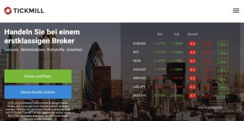 Tickmill, der beliebte Online-Broker im Fokus: Erfahrungen, Kosten, Seriosität, Test (2025) Screenshot der Webseite von Tickmill